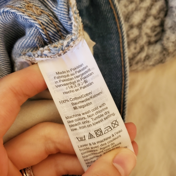 MADEWELL The Mom Jean Light Wash Distressed High Rise Straight Relaxed Leg Jeans - Picture 9 of 12